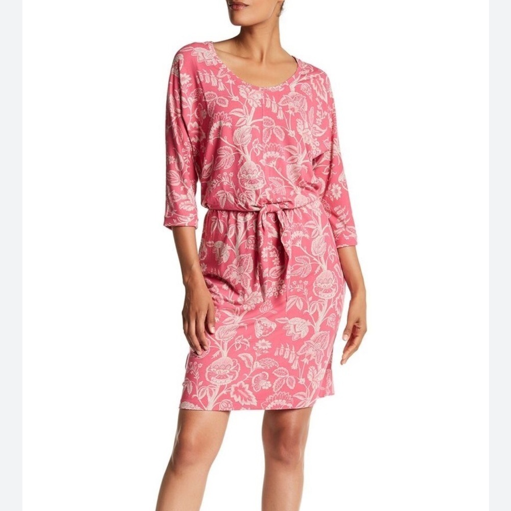 NWT! Women’s Tommy Bahama pink & tan floral wrap dress Small - Picture 1 of 6